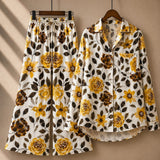 Luxe Printed Western Shirt & Plazo Style 2-Pcs Stiched Co-Ord Set.