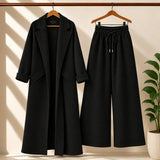 Long Trench Coat Style 2-Pcs Winter Co-Ord Set.