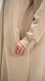 Beig Premium Quality Long Zipper Hoodie Top Style Abaya. CWTS-24