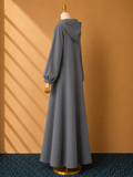 Gray Premium Quality Long Zipper Hoodie Top Style Abaya. CWTS-24