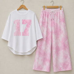Tie-Dye Style Western 2-Pcs Summer Tracksuit For Her CWTS-01
