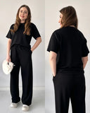 Round Neck Style Short Sleeve 2-Pcs Summer Tracksuit For Her CWTS-02