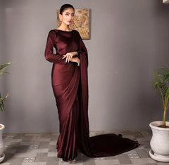 Trendy Silk Stitched Saree