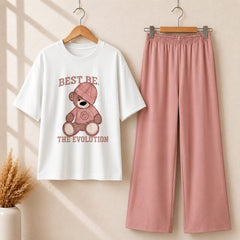 Teddy Bear Western Style 2-Pcs Summer Tracksuit For Her MWTS-31