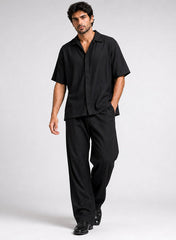 Black MEN’S ESSENTIALS CO-ORD SET CLEAN LUXURY FIT