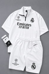 MENS FOOTBALL INSPIRED SET – SLIM FIT HALF ZIP & SHORTS MMSS-16