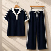 Contrast Collar Style Western 2-Pcs Summer Dry-Fit Tracksuit