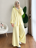 Wide-Leg Bottom Over Size Style Premium Quality Winter 2-Pcs Tracksuit. CWTS-39