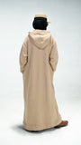 Beig Premium Quality Long Zipper Hoodie Top Style Abaya. CWTS-24