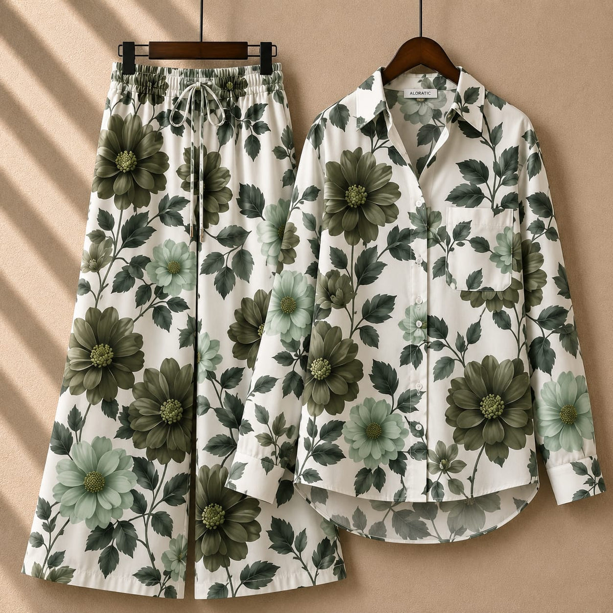 Luxe Printed Western Shirt & Plazo Style 2-Pcs Stiched Co-Ord Set.