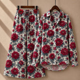 Luxe Printed Western Shirt & Plazo Style 2-Pcs Stiched Co-Ord Set.