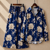 Luxe Printed Western Shirt & Plazo Style 2-Pcs Stiched Co-Ord Set.