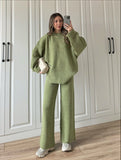 Rib Premium Quality Winter 2-Pcs Tracksuit. CWTS-36