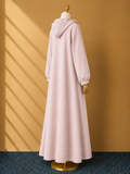Pink Premium Quality Long Hoodie Top Style Abaya.