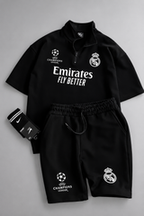 MENS FOOTBALL INSPIRED SET – SLIM FIT HALF ZIP & SHORTS MMSS-16