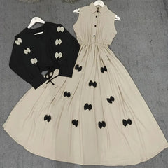 Classic Wine Bow Embellished Maxi 2-Piece