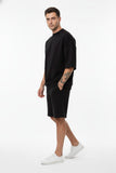 Black Short Sleeve Round Neck SummerSuit