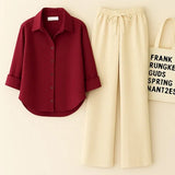 Luxe Co-Ord Set – Maroon & Beige