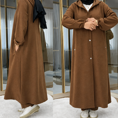 Long Button Hoodie Style 2-Pcs Winter Co-Ord Set. WWTS-18