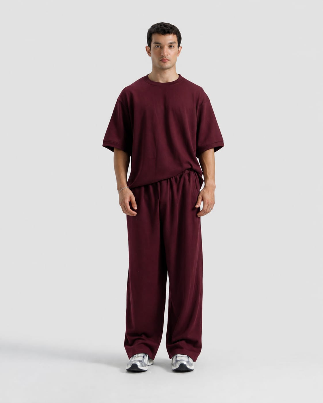 Maroon Round Neck Tracksuit