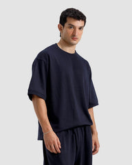 Navy Blue Round Neck Tracksuit