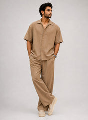 Brown MEN’S ESSENTIALS CO-ORD SET CLEAN LUXURY FIT