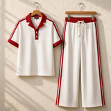 Contrast Collar Style Western 2-Pcs Summer Dry-Fit Tracksuit