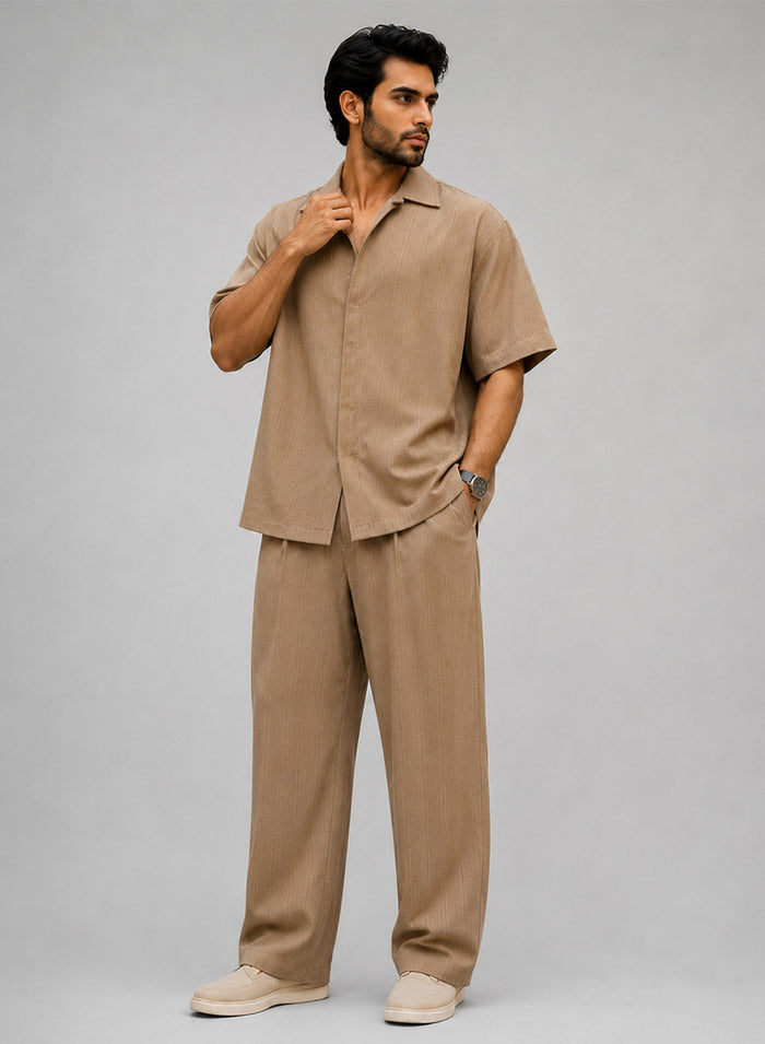 Brown MEN’S ESSENTIALS CO-ORD SET CLEAN LUXURY FIT