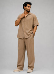 Brown MEN’S ESSENTIALS CO-ORD SET CLEAN LUXURY FIT