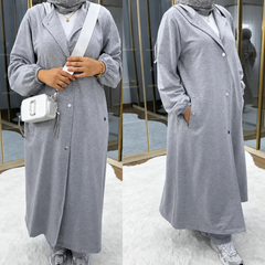 Long Button Hoodie Style 2-Pcs Winter Co-Ord Set. WWTS-18
