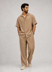Brown MEN’S ESSENTIALS CO-ORD SET CLEAN LUXURY FIT