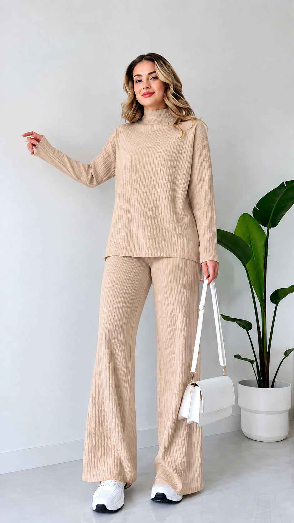 Rib Premium Quality Winter 2-Pcs Tracksuit. CWTS-36