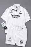 MENS FOOTBALL INSPIRED SET – SLIM FIT HALF ZIP & SHORTS MMSS-16