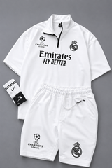 MENS FOOTBALL INSPIRED SET – SLIM FIT HALF ZIP & SHORTS MMSS-16