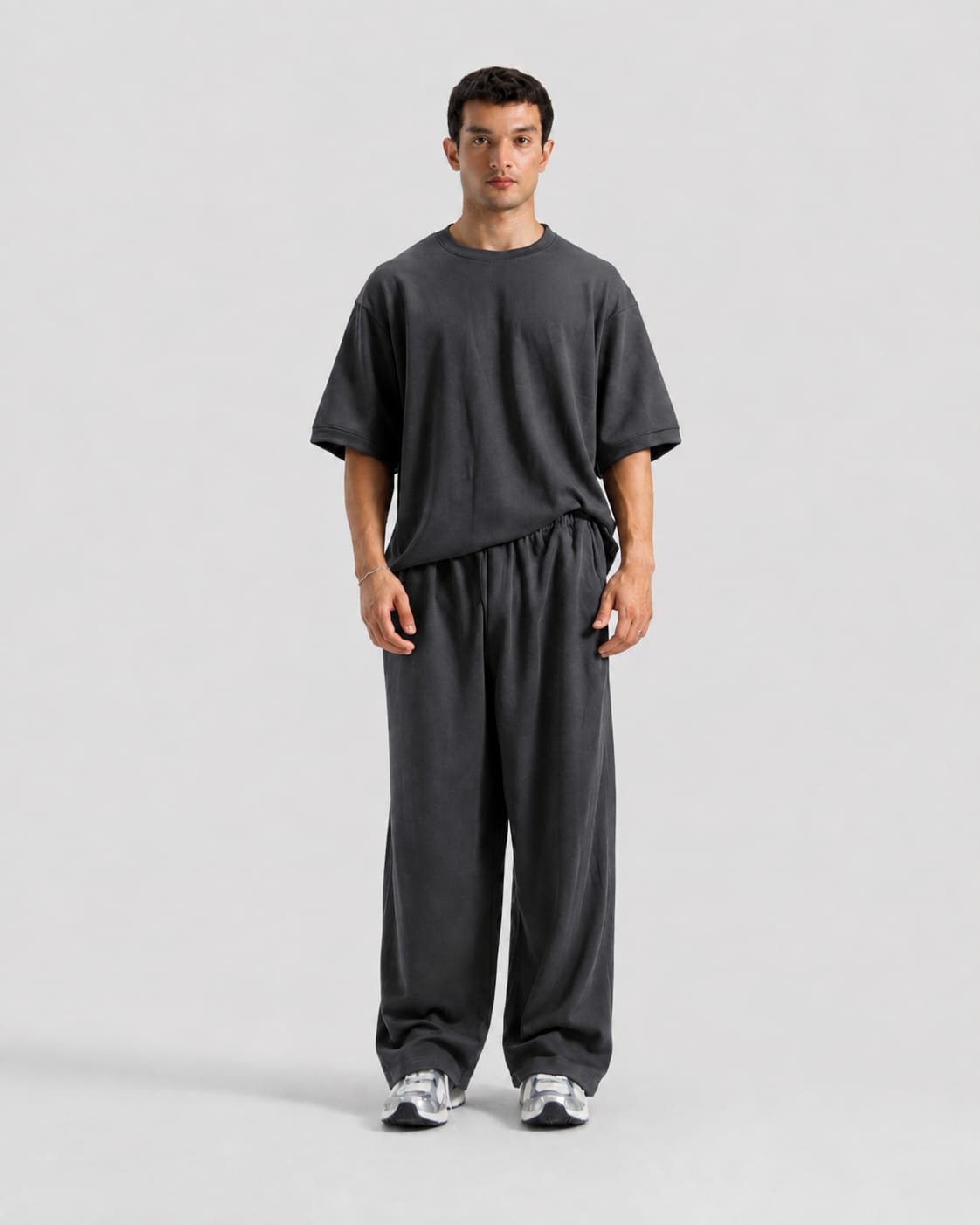 Gray Round Neck Tracksuit