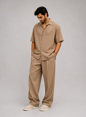 Brown MEN’S ESSENTIALS CO-ORD SET CLEAN LUXURY FIT