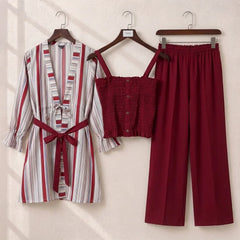 Smokey Lining Flapper Gown 3 Piece