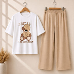 Teddy Bear Western Style 2-Pcs Summer Tracksuit For Her MWTS-31