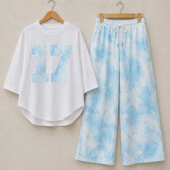 Tie-Dye Style Western 2-Pcs Summer Tracksuit For Her CWTS-01