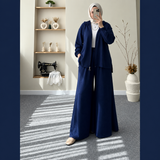Wide-Leg Bottom Over Size Style Premium Quality Winter 2-Pcs Tracksuit. CWTS-39